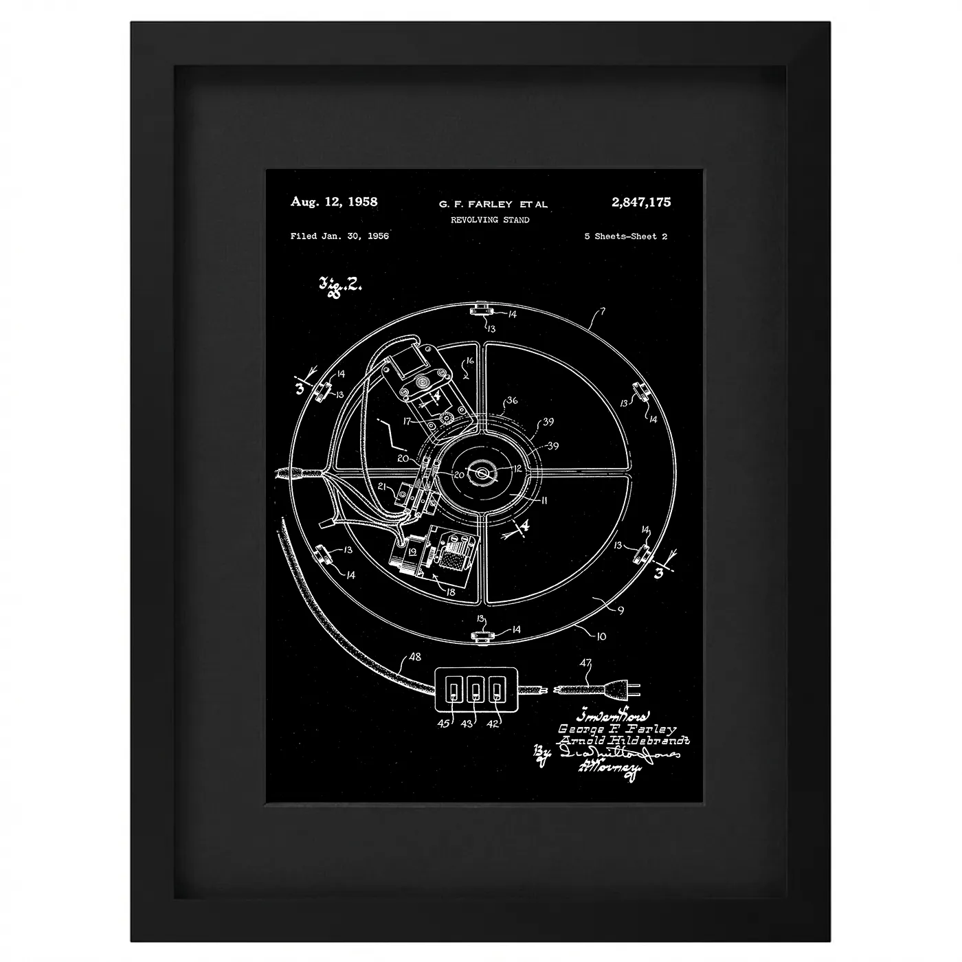 Framed patent art print - black frame