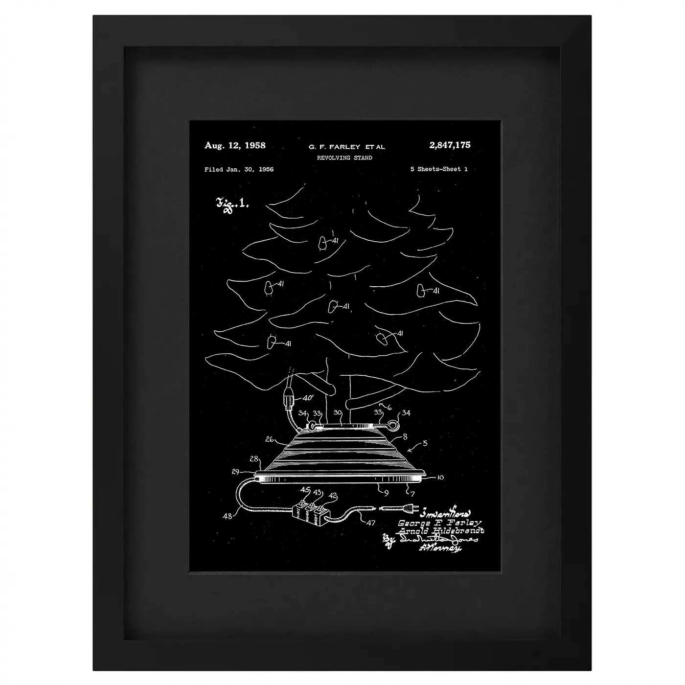 Framed patent art print - black frame