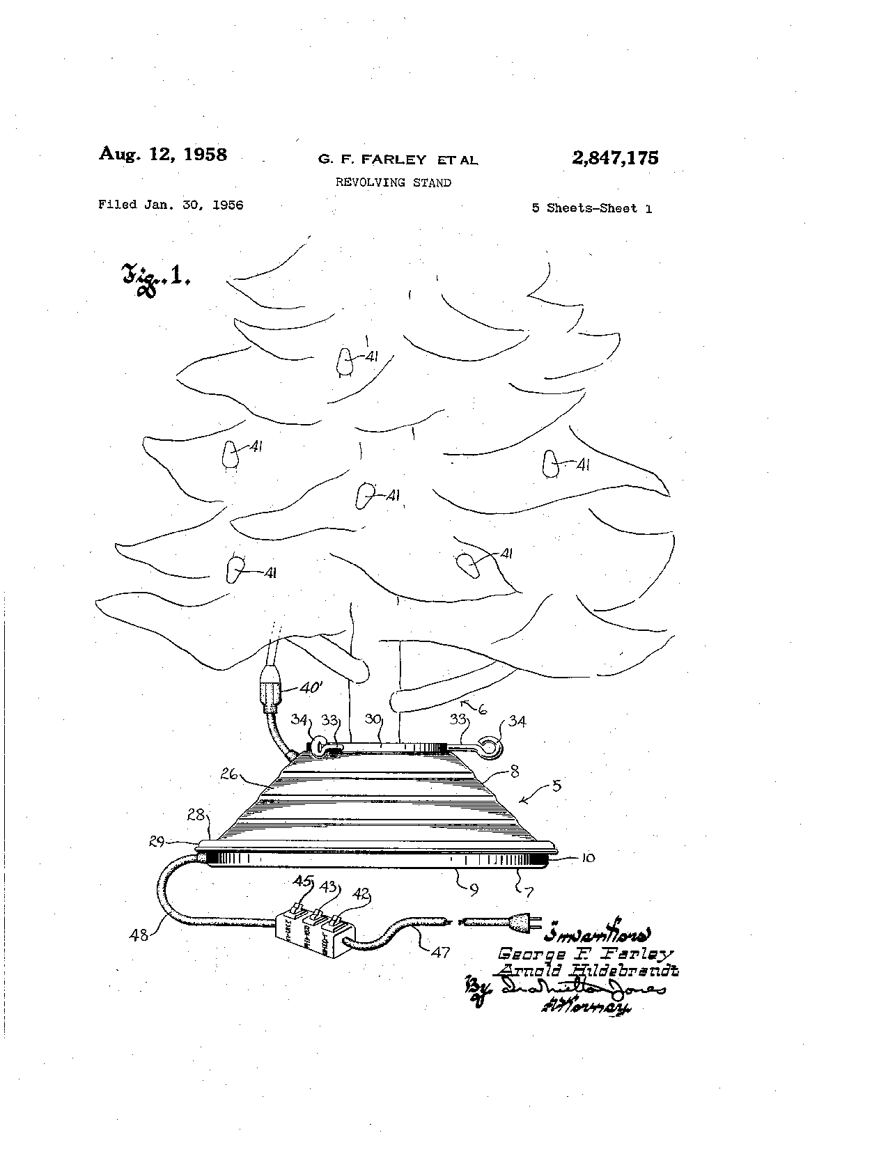 U.S. Patent 2,847,175 page 1